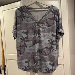 SHEIN Blue Camo V-Neck!